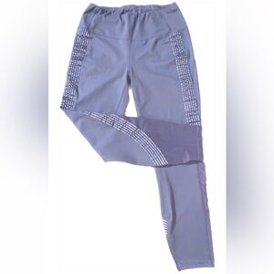 Active Life Mesh Panel Athletic Leggings Grey Mauve Purple Women’s Medium